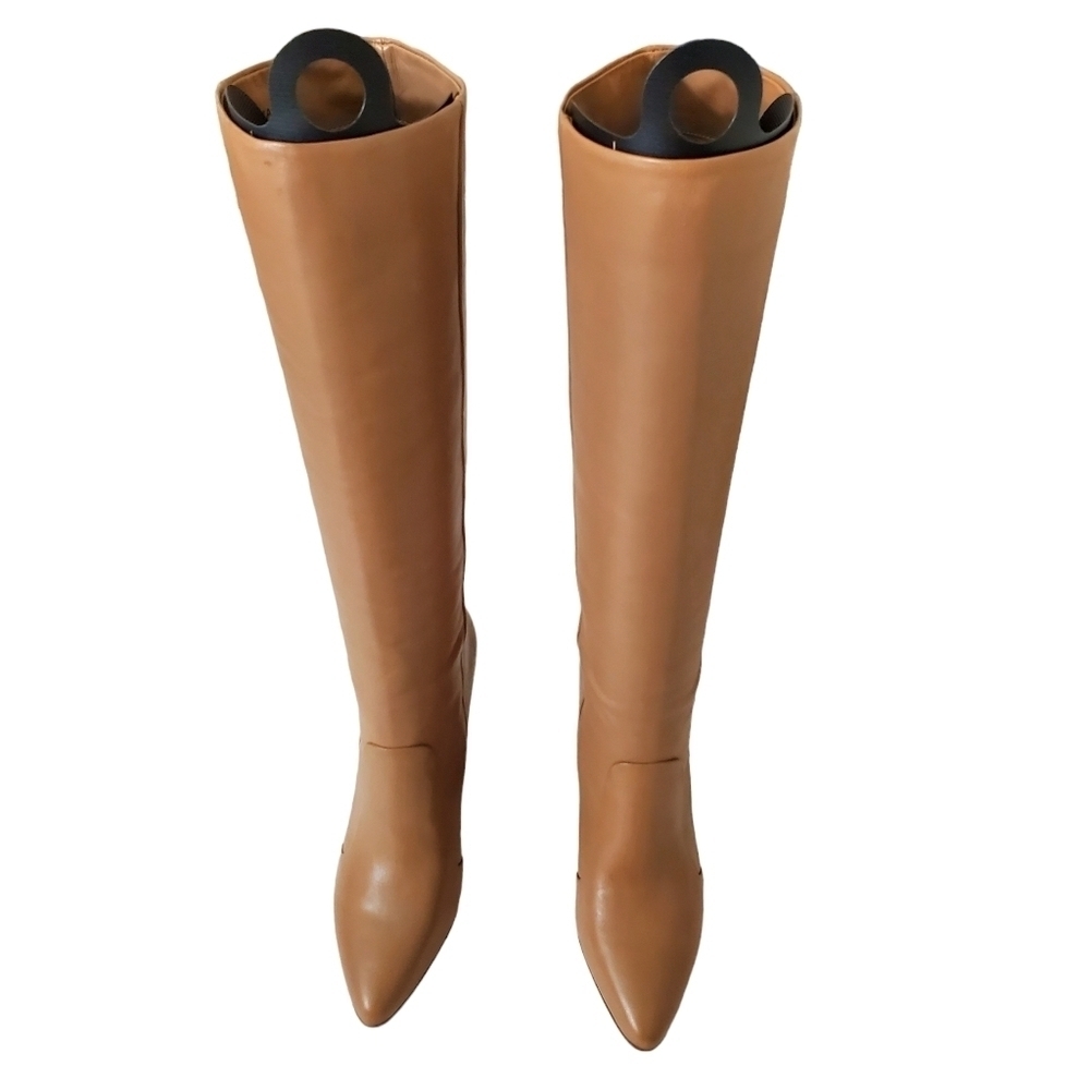 BCBGMAXAZARIA Rachel Knee High Wedge Leather Boots 7B/37 New In Box